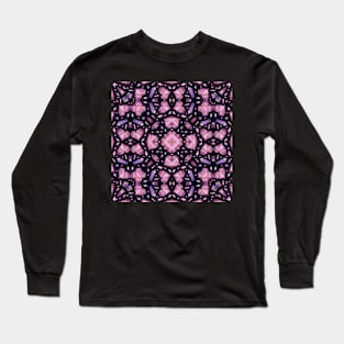 Crystal Hearts and Flowers Valentines Kaleidoscope pattern (Seamless) 11 Long Sleeve T-Shirt